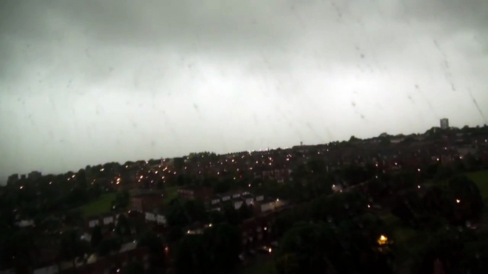 Newcastle June 2012 Summer Storm upon Tyne uk lightning rain and floods storms HD