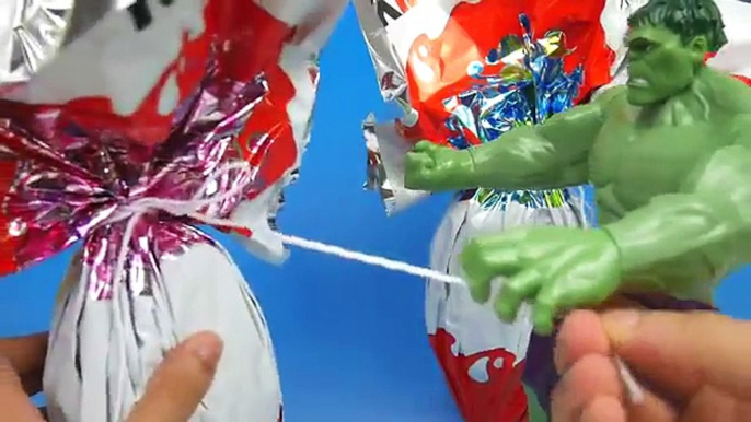 2 GIANT KINDER SURPRISE EGGS For HULK Opening Toys Disney Pixar Cars McQueen Disney Prince