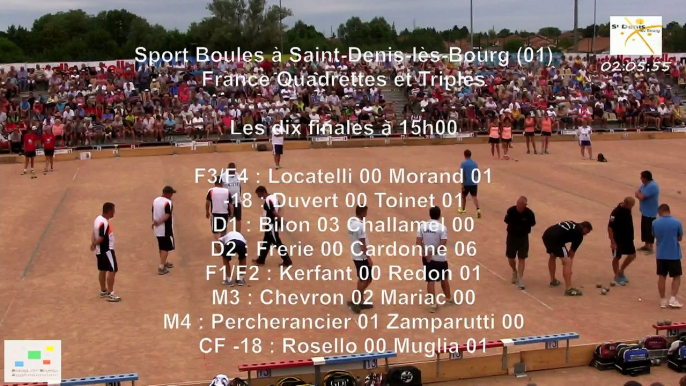 Mène 3, finale France Quadrettes 2015, Sport Boules, Saint-Denis-lès-Bourg 2015