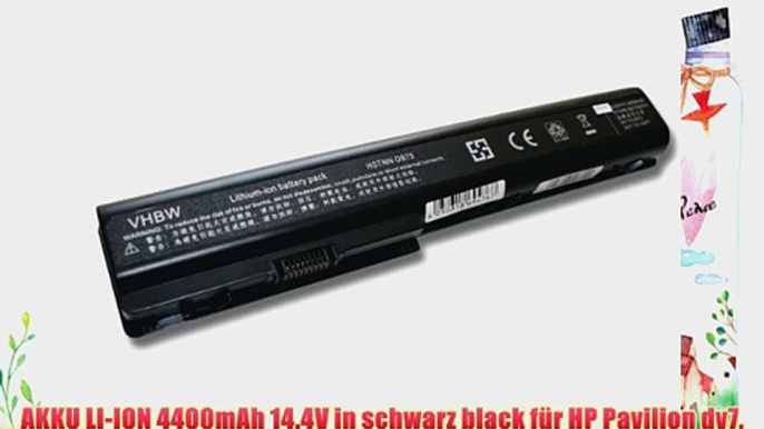 AKKU LI-ION 4400mAh 14.4V in schwarz black f?r HP Pavilion dv7 dv7-1010eg etc. ersetzt HSTNN-IB75HSTNN-OB75HSTNN-Q35CHSTNN-C50C