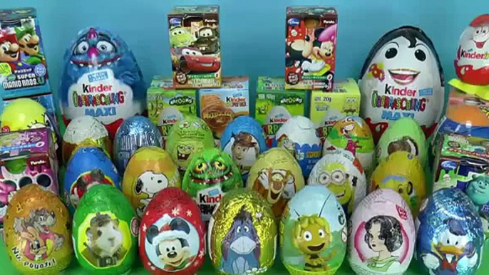 50 Surprise eggs - frozen kinder surprise Cars Donald Duck Mickey Mouse Disney Pixar Cars