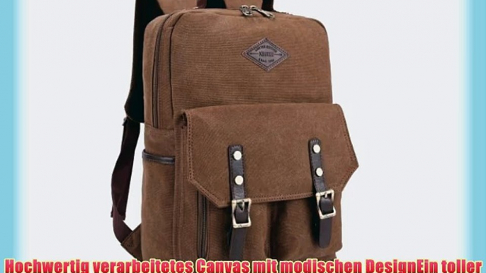 Vintage Canvas Laptop(15 Zoll) Rucksack Uni Rucksack f?r Damen Herren Schultasche29 x 43 x12cm(B