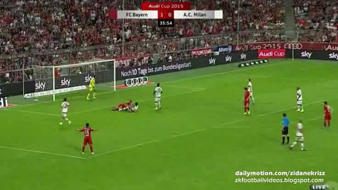 Arturo Vidal Header Hits the Crossbar - FC Bayern München v. AC Milan - Audi Cup 04.08.2015 HD