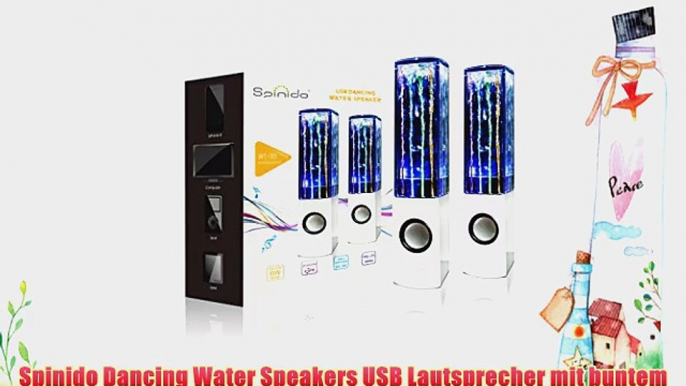 Spinido Dancing Water Speakers USB Lautsprecher mit buntem Wasserspiel f?r PC Mac MP3-Playern