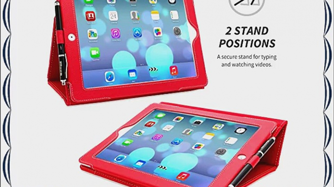 Snugg iPad H?lle - Smart Cover mit Aufsteller elastischer Handschlaufe Stylus-Halterung und