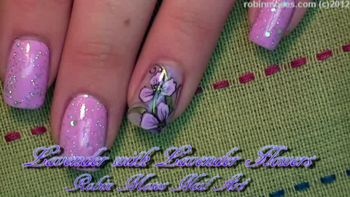 2 Nail Art Tutorials   Easy Nail Art For Beginners   Lavender Iris Flower Nails