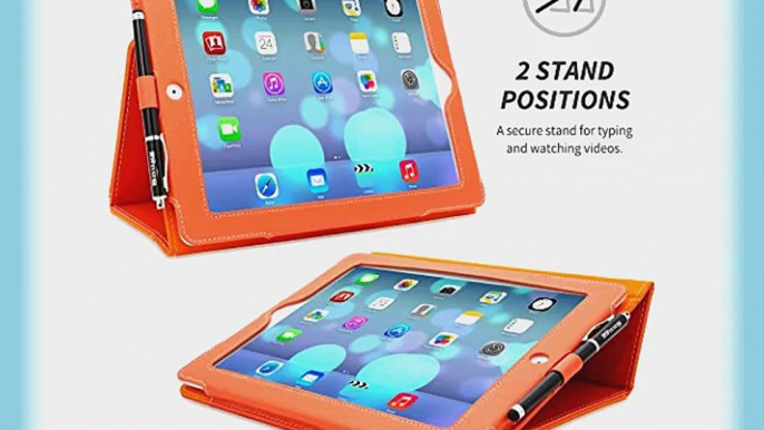 Snugg iPad H?lle - Smart Cover mit Aufsteller elastischer Handschlaufe Stylus-Halterung und