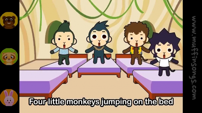 Muffin Songs   Five Little Monkeys  nursery rhymes & children songs with lyrics  muffin songs