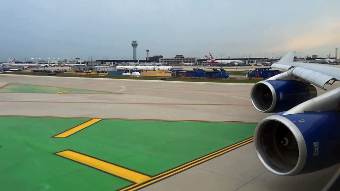 British Airways 747-400 - Chicago O'hare to Heathrow takeoff w/ gorgeous thunderstorms building