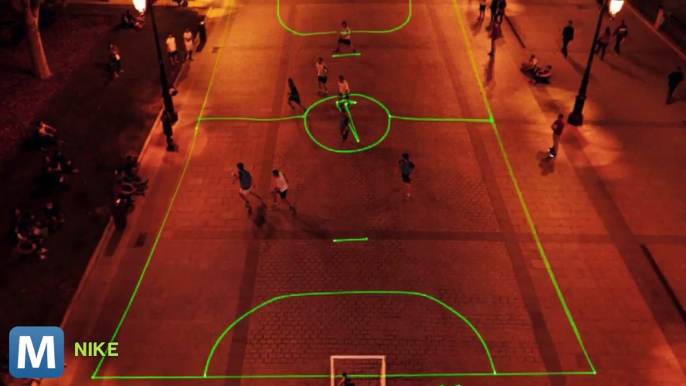 Nike Uses Lasers to Create After-Dark Soccer Field