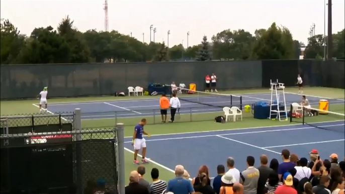 Rafael Nadal Practice & Press conference at Coupe Roger. 9/08/2015