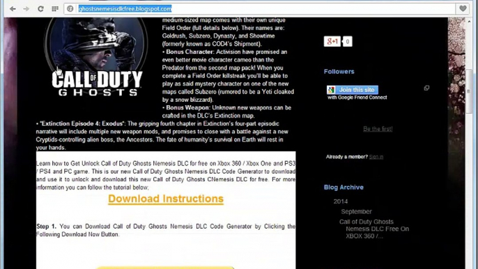Call of Duty Ghosts Nemesis DLC Free On XBOX 360 / XBOX ONE And PS3 / PS4 Game And PC