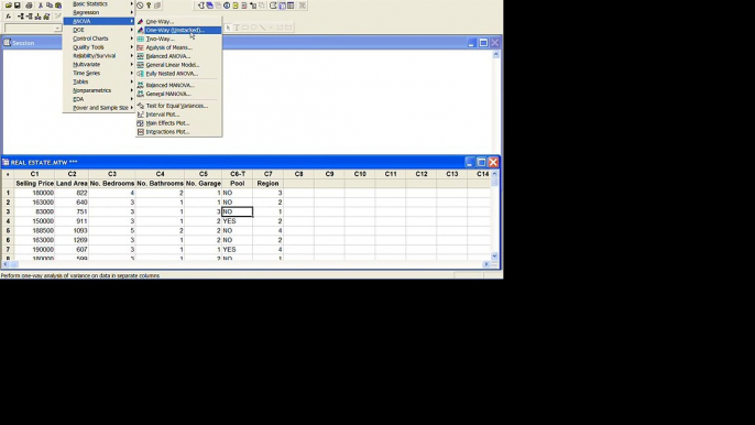 Minitab - One-way ANOVA