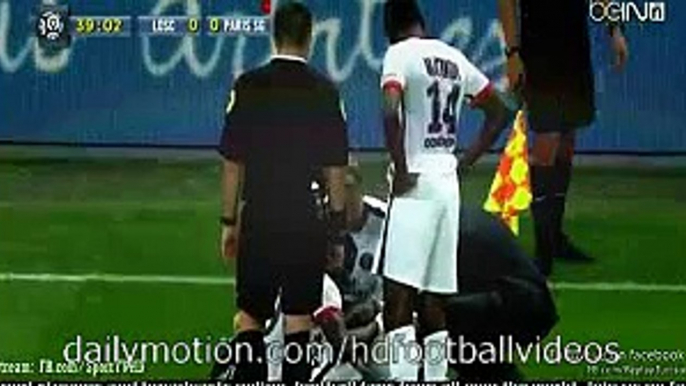 Serge Aurier Gets Injured Again Lille 0-0 PSG | Ligue 0-0 PSG | 07.08.2015 HD