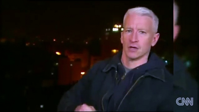 Bomb explodes near Anderson Cooper during live report from Gaza