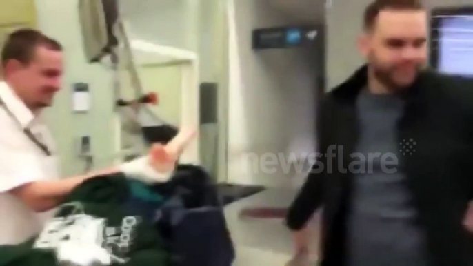 Embarrassing stag weekend prank at airport security