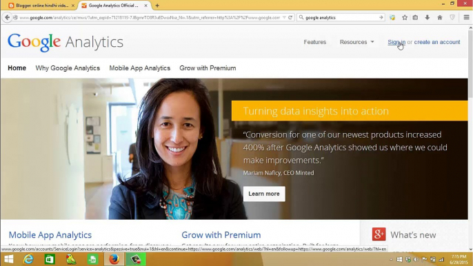 blogger in urdu/hindi-How to create google analytics account #7