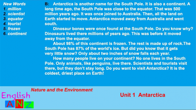 Unit 1 - Antarctica - Listening Practice Through Dictation 2