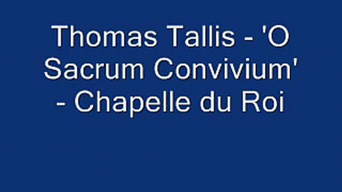 Thomas Tallis - 'O Sacrum Convivium' -  Chapelle Du Roi