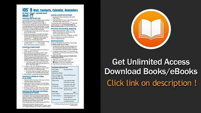 IOS 8 Mail Contacts Calendar Reminders Quick Reference Guide For IPad IPhone And IPod Touch EBOOK (PDF) REVIEW