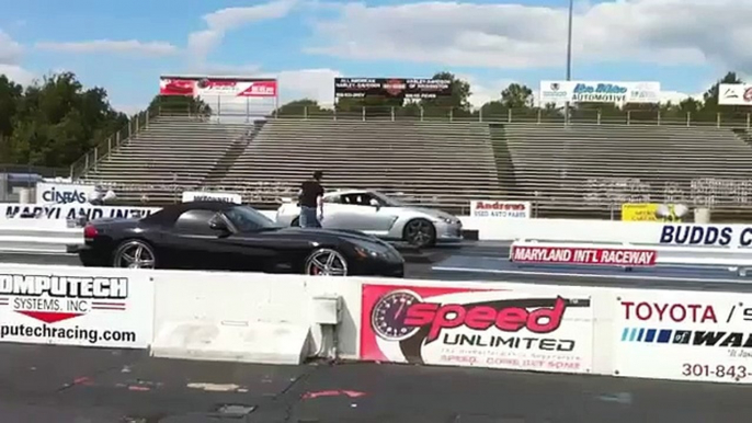 dodge viper smokes nissan gtr part 2 (drag race)