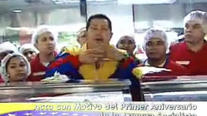 Presidente Chávez celebra primer aniversario de la Arepera Socialista parte 1 de 2