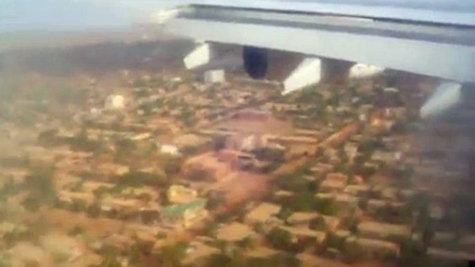 Landing in Ouagadougou on Air France Airbus A340-300 coming from Paris (via Niamey)