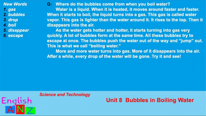 Unit 8: Bubbles In Boiling Water - Listening Practice Through Dictation 1