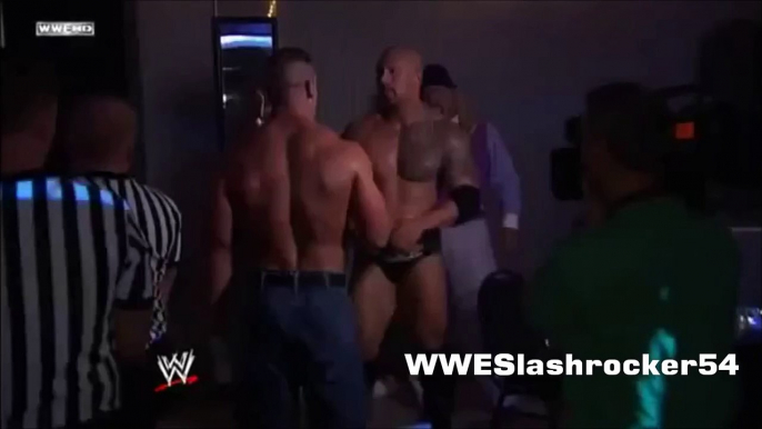 WWE WrestleMania 28 - The Rock Hugs John Cena Backstage