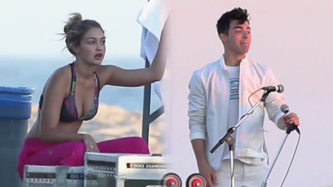 Gigi Hadid Helps Joe Jonas Film His New Music Video