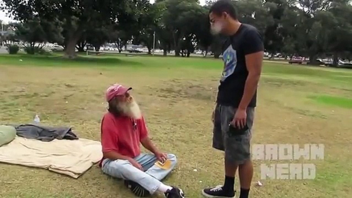 Giving Homeless People Money From A Flying Drone - Homeless Social Experiment (GONE RIGHT).mp4