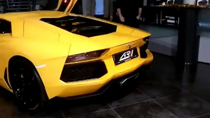 Lamborghini Aventador exhaust flames,blue flame and high-revs !!