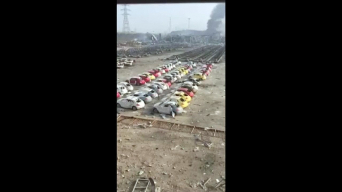 Cars burnt in Tianjin blasts