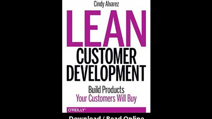 Lean Customer Development Building Products Your Customers Will Buy EBOOK (PDF) REVIEW