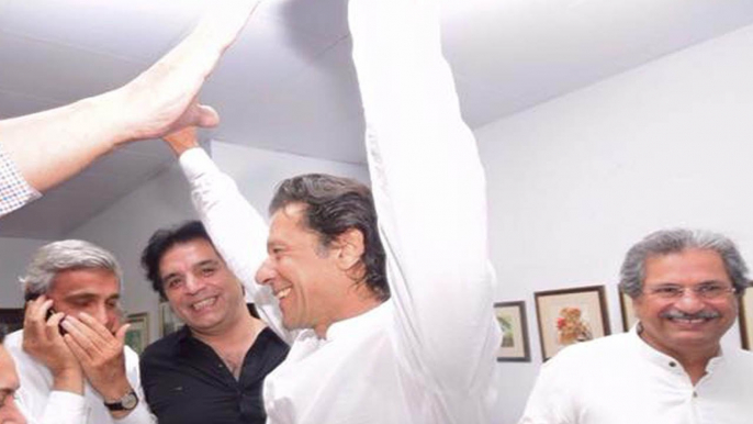 Imran Khan Members Celebrating NA-122 decision at Secretariat Lahore Pakistan