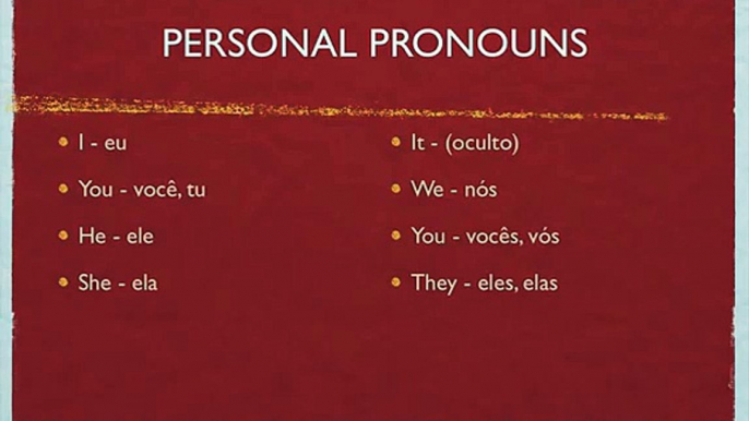 Ingles Para iniciantes - Passo 1 - Subject Pronouns