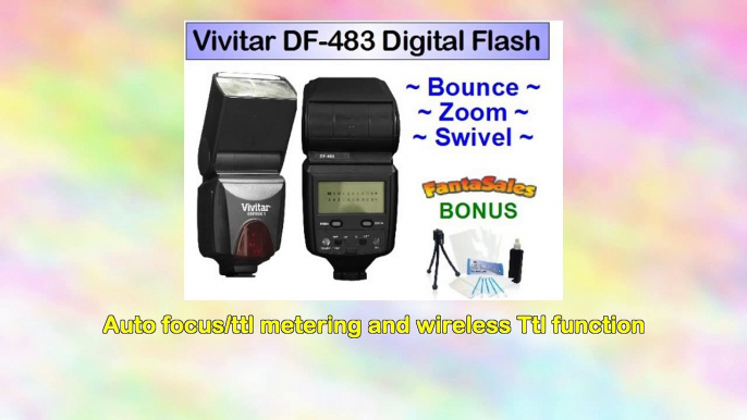 Vivitar Df483 Digital Ttl Shoe Mount Power Zoom Swivel Bounce