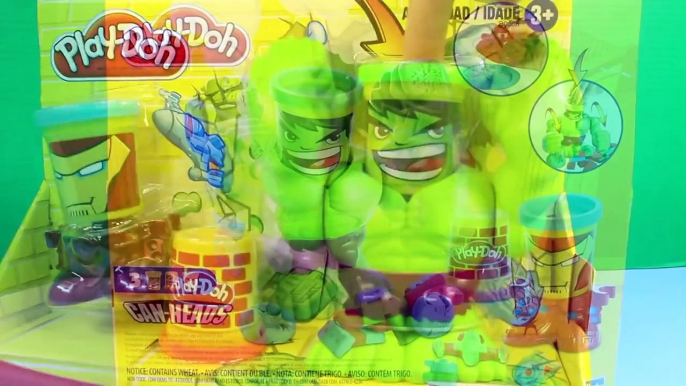 Play Doh Incredible Hulk & Iron Man Can Heads Smashdown Hulk Smashes Venom Marvel Comics