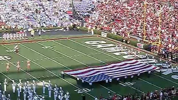 Carolina Band performs national anthem and alma mater at UNC game, 8-29-2013