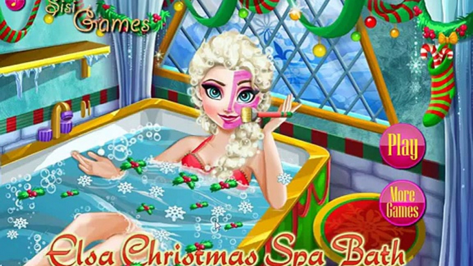 мультик игра для девочек Elsa Christmas Spa Bath   Frozen Elsa Games 1