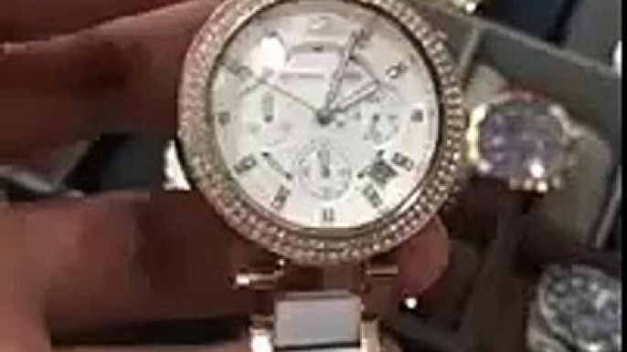 Michael Kors Parker White Dial Gold Tone SS Quartz Chrono Ladies Watch MK5774 Most Reviews