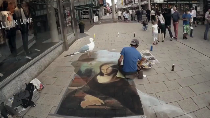 3d Street Art Mona ''Lisa'' 2015(6)
