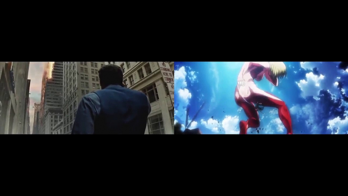 Batman v Superman SnK Trailer 2 comparison video