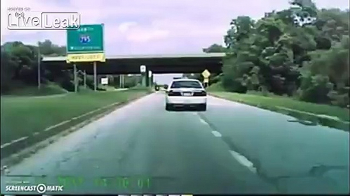 Dashcam Shows Cop Swerving Between Lanes