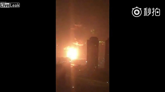 Massive Explosion In Tianjin,China.(New angle)