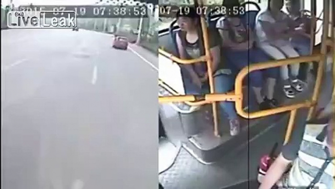 Bus Passenger Seizes Control of Bus when he misses his Stop resulted in hitting a Pedestrian