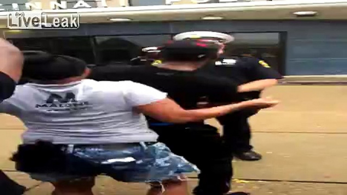 Idiots dance in cop's face at Sam Dubose protest in Cincinnati
