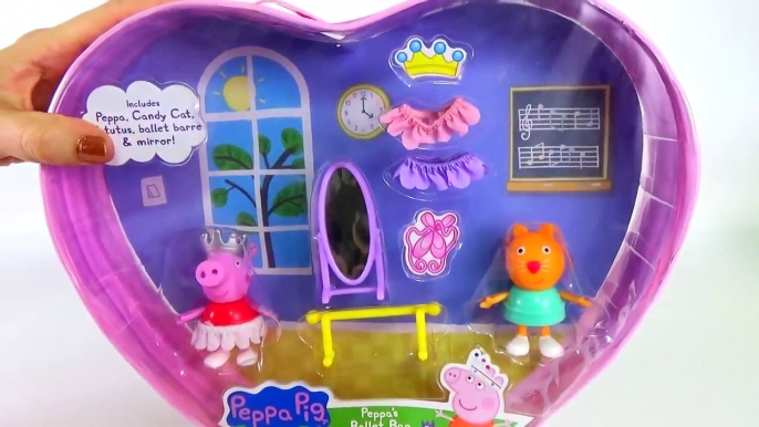 Peppa Pig e Candy Fazendo Ballet em Português. Peppa Ballet Bag Toys Juguetes Brinquedos