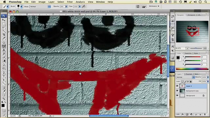 Photoshop Tutorial 004: Brush Paint On A Brick Wall - Part 2