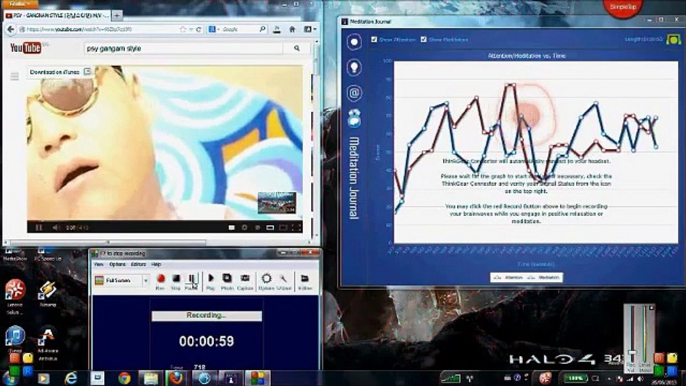 Monitoring brainwaves: Attention Vs. Meditation on Mindwave Mobile